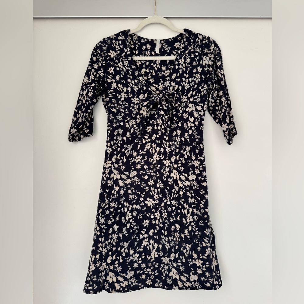 Urban Outfitters Navy and Cream Floral Dress